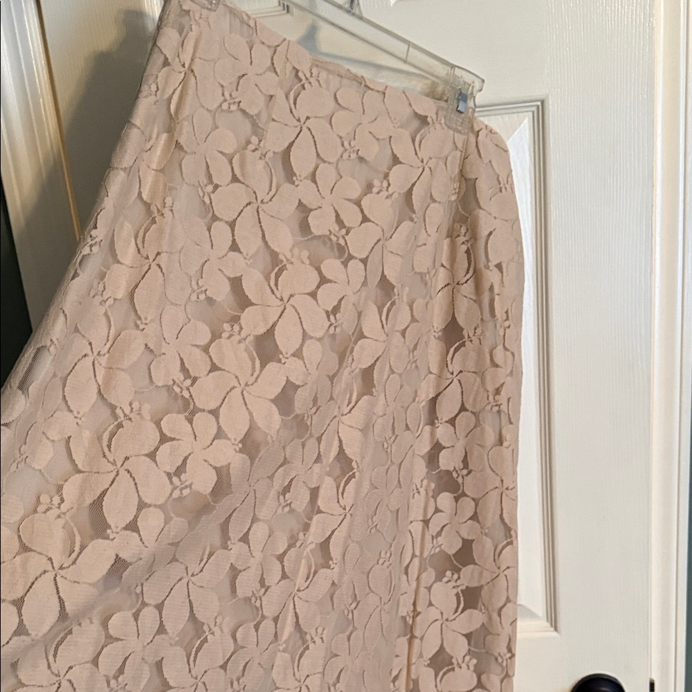 New York & Company Floral Lace A-Line Skirt - Cream - Picture 4 of 7